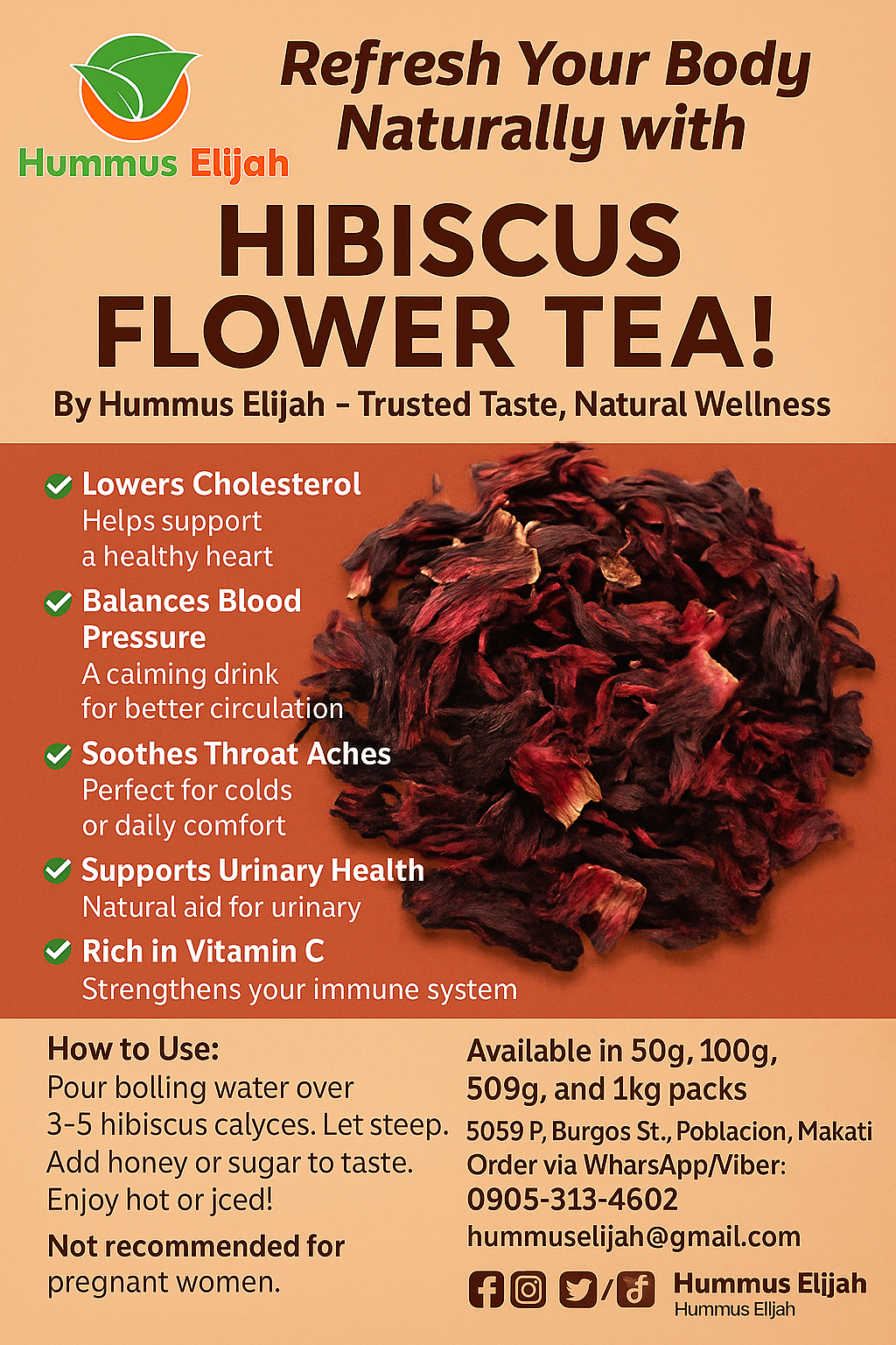 Hibiscus (Rosella) Flower Tea (pure and authentic)