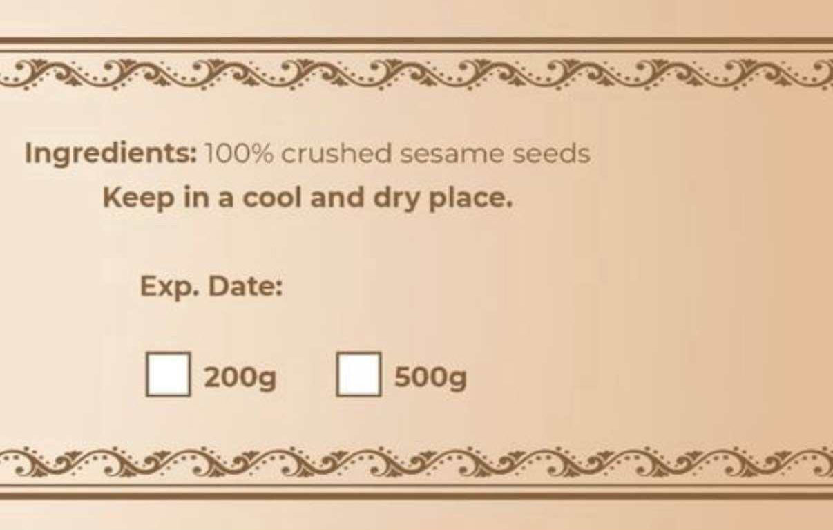 Sesame Tahini -100% Crushed Sesame