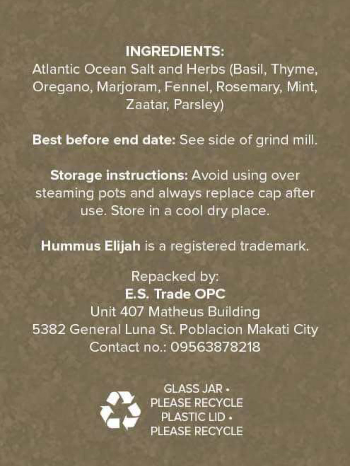 French Style Seasoned Salt Blend (with adjustable Grinder)