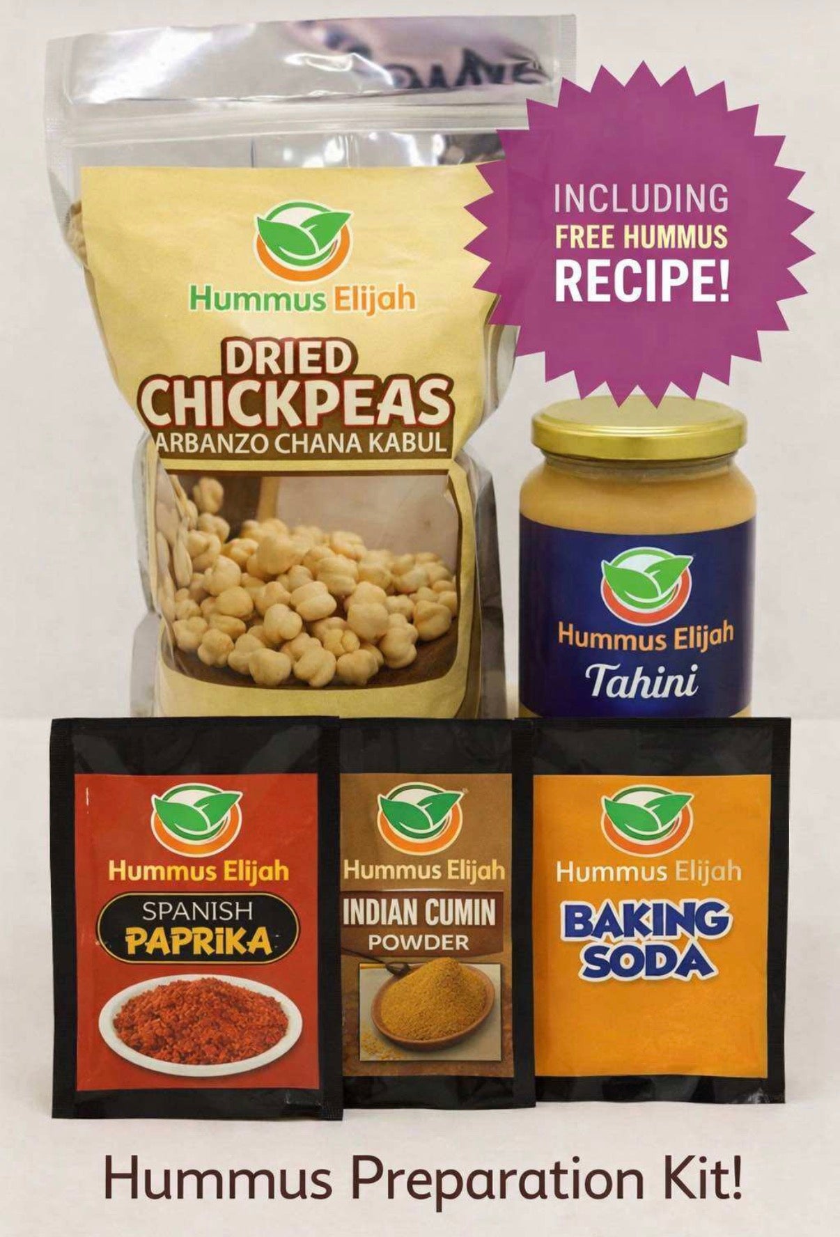 Hummus Preparation Kit! (For making Delicious Hummus at Home) with Free Recipe!