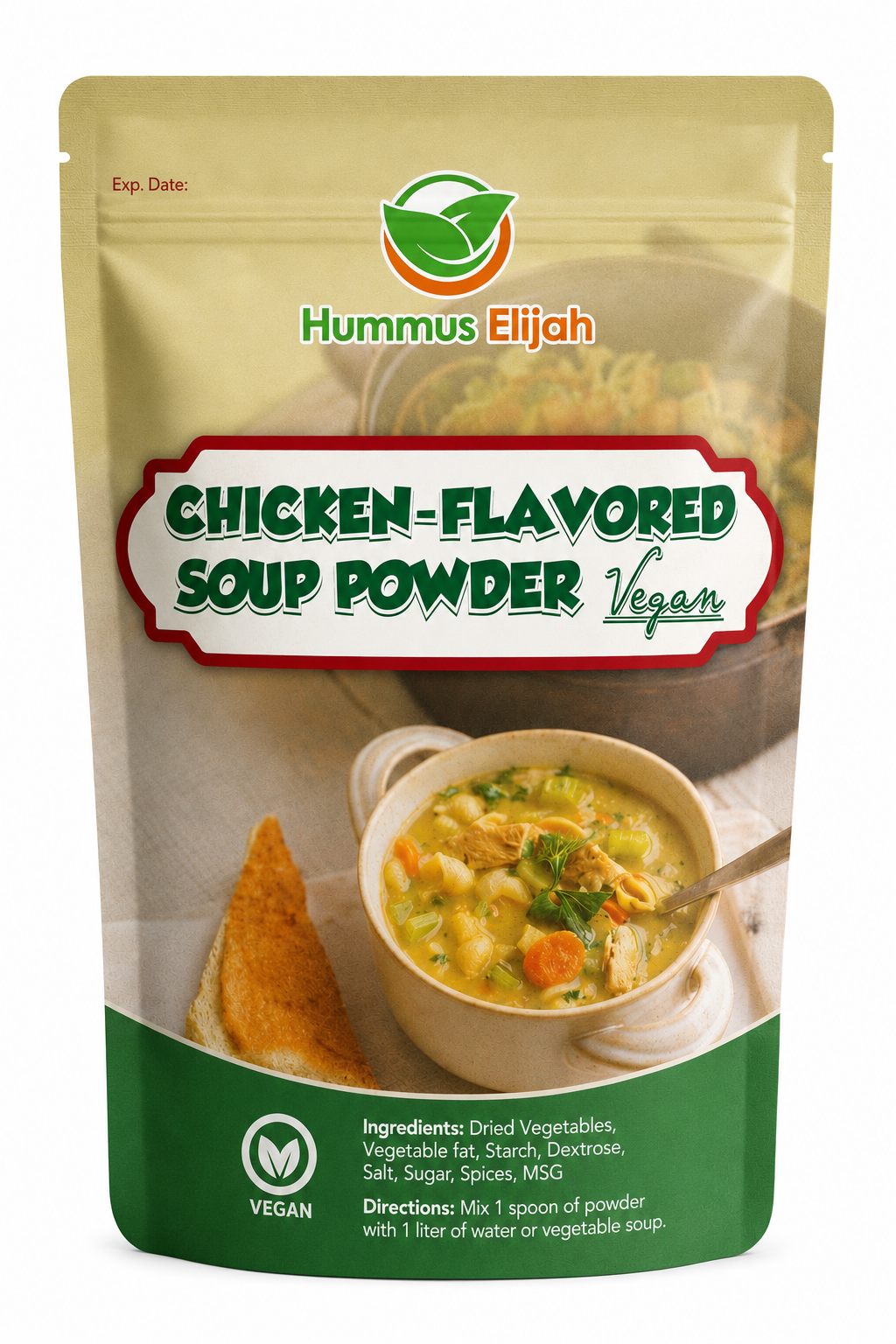 Vegan Chicken-Flavored Soup Powder, Plant-Based Soup Seasoning, Cooking Ingredient