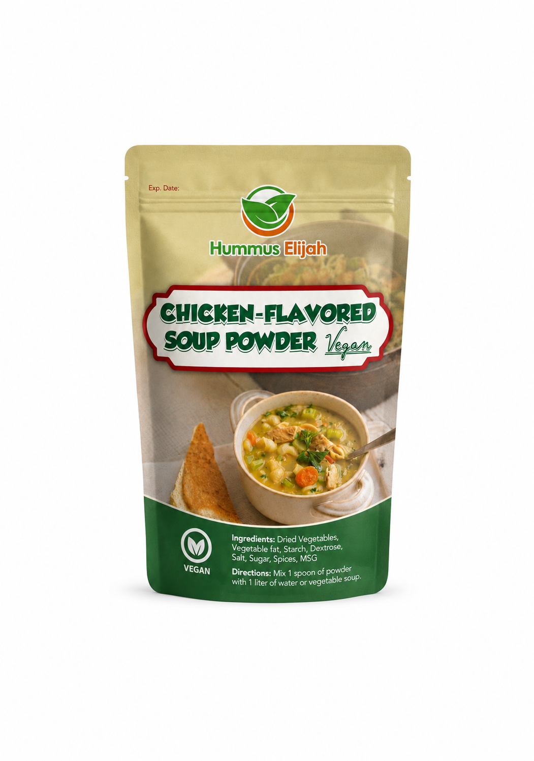Vegan Chicken-Flavored Soup Powder, Plant-Based Soup Seasoning, Cooking Ingredient