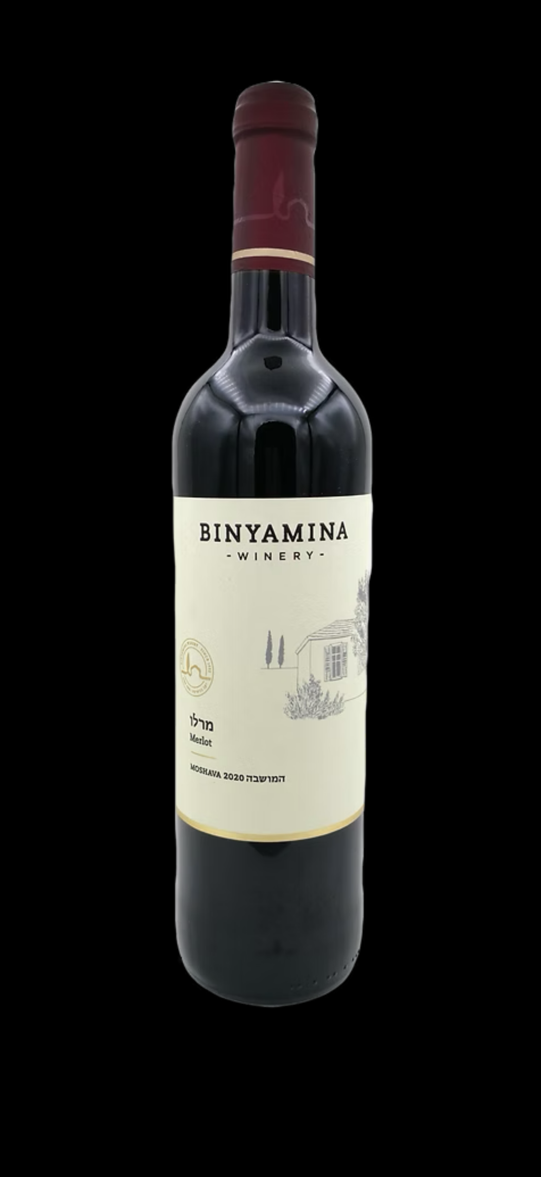 Binyamina Moshava Merlot 2020 (Kosher Dry Red Wine)- 750 ml