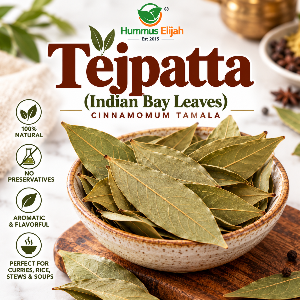 Tejpatta / Tej Patta (Indian Bay Leaves) – Whole Dried Cinnamomum Tamala | Aromatic Indian Spice
